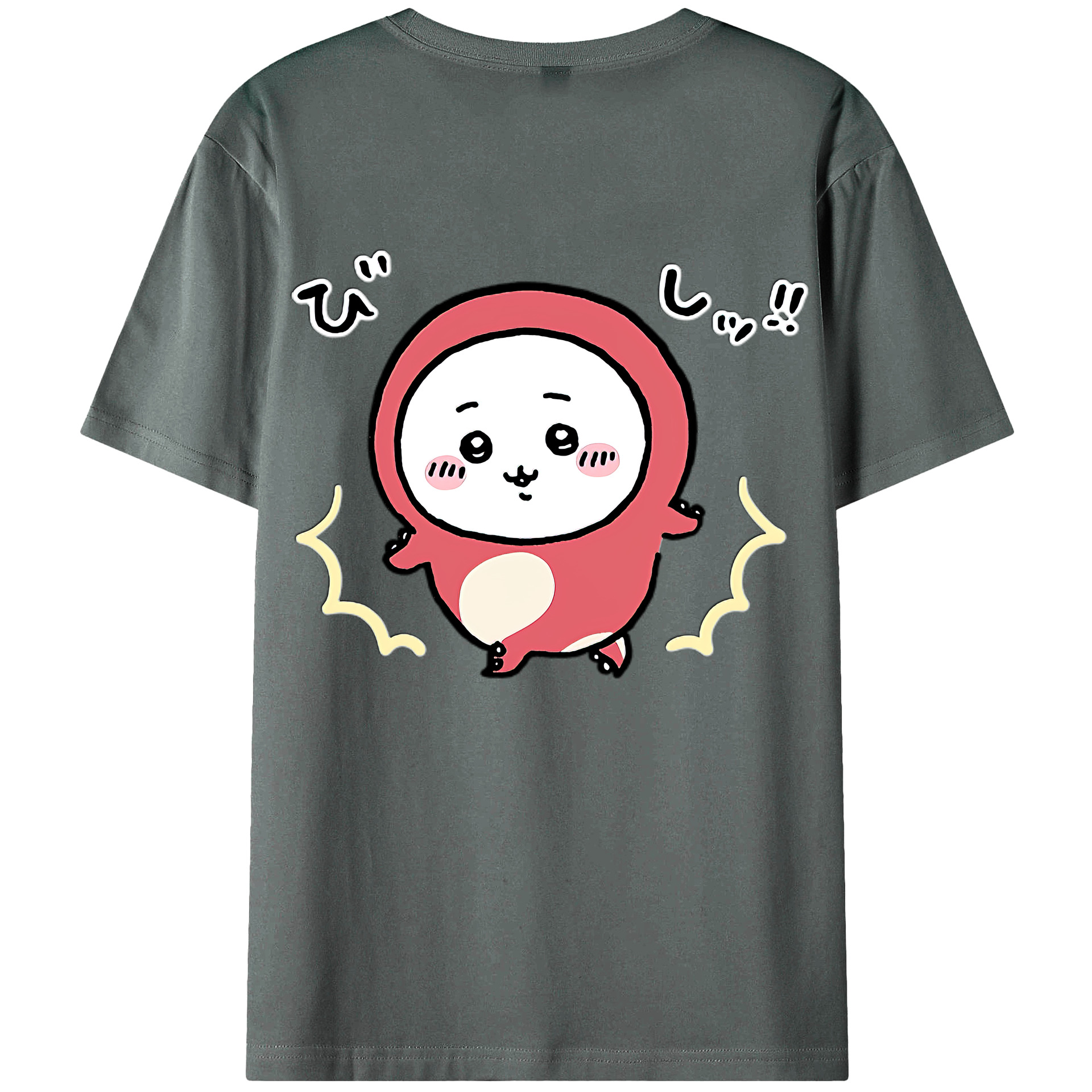 （画像用） ちいかわ ちいかわ Chii-kawa chiikawa 綿100％ メンズ半袖Tシャツ（バックプリント） 通気性